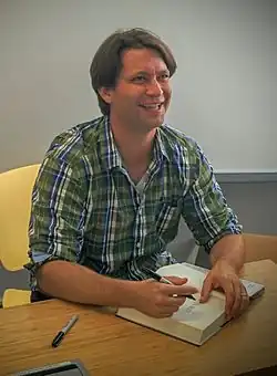 Vance at a signing for his book, Elon Musk in 2015