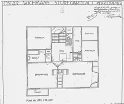 Sturegarden House, floor plan, first floor, architect Gunnar Asplund 1913.