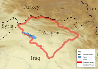 The Assyrian Triangle was the proposed borders for an autonomous Assyrian state following World War I.[1]