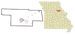 Location of Benton City, Missouri
