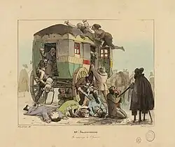 Inconvéniens d'un voyage en diligence, plate 10, 1826, Musée Carnavalet.