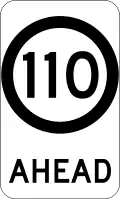 (G9-79) 110&nbsp;km/h Speed Limit Ahead