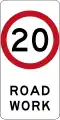 (R4-212) 20&nbsp;km/h Roadwork Speed Limit (used in New South Wales)