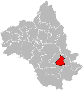 Situation of the canton of Millau-1 in the department of Aveyron