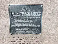 Plaque commemorating those who died in the B-52 crash
