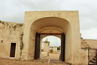 Interior facade, west