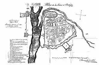 Plan of Badajoz in 1679, by Francisco Domingo