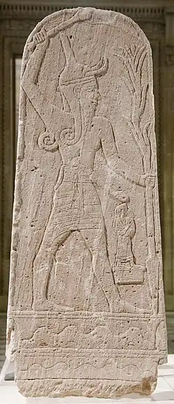 Baal&nbsp;with&nbsp;Thunderbolt (c. 14th&nbsp;century&nbsp;BC), an Ugaritic stele from Syria