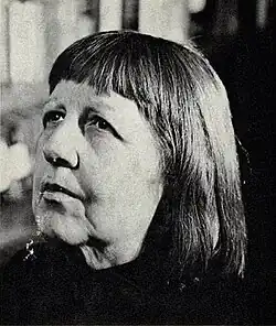 Marguerite Young, photographed by Vytas Valaitis, 1964, for the dust jacket of Miss MacIntosh, My Darling, Scribner's Sons