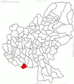 Location in Mureș County