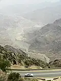 A road in the mountains between Al-Bahah and Al-Mikhwah