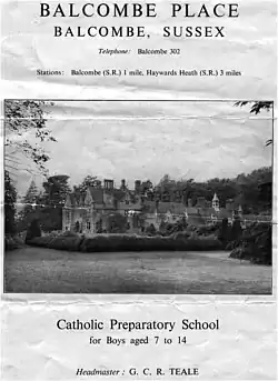 Balcombe Place School prospectus. 1955