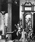 Ancient photo of the painting, before the 1947 fire