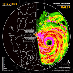 Radar imagery of Typhoon Man-yi