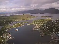 View of Ballstad in Vestvågøy