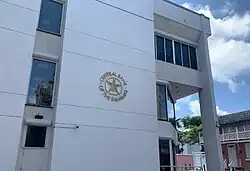 Entrance of the bank in Nassau.