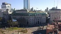 Along Plaza de Mayo, Banco Nación and the headquarters of the Federal Intelligence Agency.