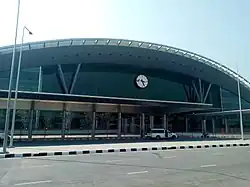 Station facade in February 2021