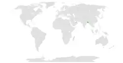 Map indicating locations of Bangladesh and United Arab Emirates