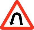 Hairpin bend to the left ahead