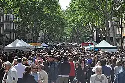 La Rambla, the site of the van attack; pictured in 2011