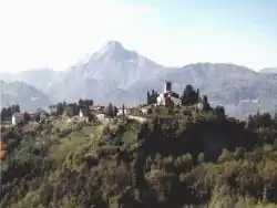 Tuscan landscape near Barga between the Apuan Alps and the Apennine Mountains