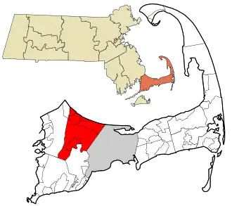 Location in Barnstable County, Massachusetts