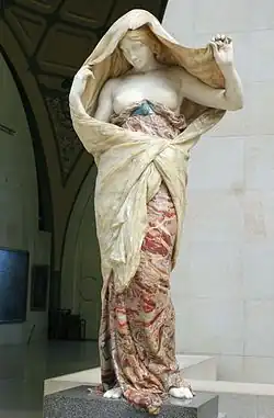 Art Nouveau&nbsp;– Nature Unveiling Herself Before Science, by Louis-Ernest Barrias, 1899, marble, alabaster, calcite, malachite, lapis lazuli, Musée d'Orsay, Paris