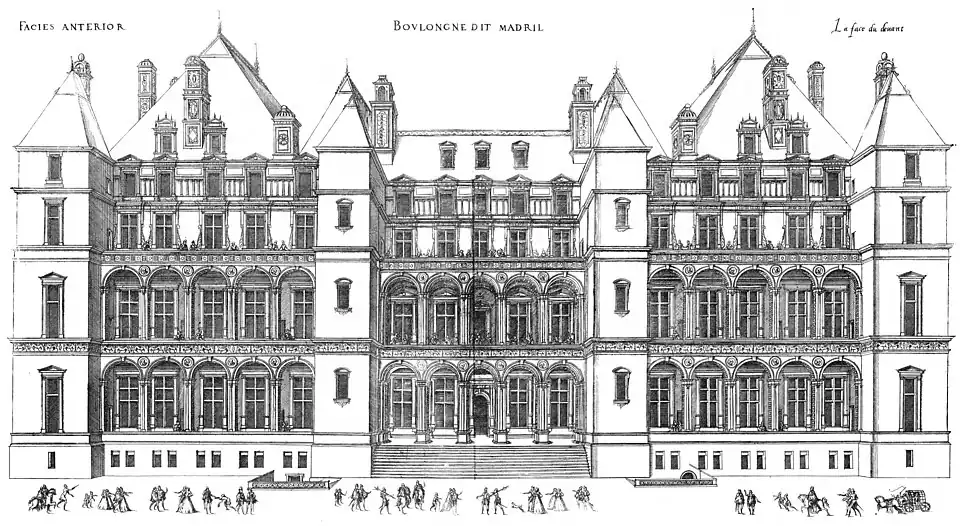 Facade of the Château de Madrid, begun 1527, completed 1552, demolished 1792