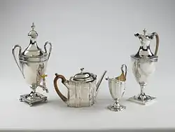 An English silver tea set
