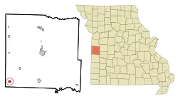 Location of Hume, Missouri