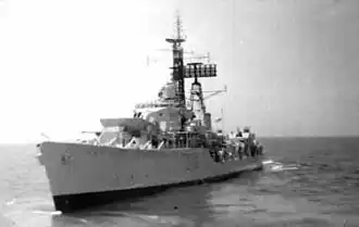 HMS&nbsp;Battleaxe&nbsp;(D118), a Weapon-class destroyer, after aircraft direction conversion