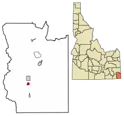 Location of Bloomington in Bear Lake County, Idaho.