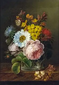 Bouquet of flowers in a glass of water (ca. 1774)