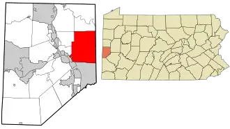 Location in Beaver County and state of Pennsylvania