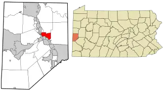 Location in Beaver County and state of Pennsylvania