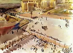 Beside the western wall