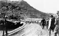 Image 43Armed vigilantes deport striking copper miners during the Bisbee Deportation in Bisbee, Arizona, July 12, 1917.