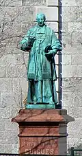 Bishop Joseph Eugene Guiges outside Notre-Dame Cathedral Basilica, Ottawa