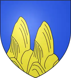 Seal of La Colle-Saint-Michel former commune with two golden breast-shaped hills (Mamelons)