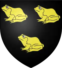 Arms of Pharamond: Sable three golden toads.
