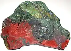 Jasper variety bloodstone, provenance doubtful, possibly Deccan Traps India