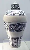 Blue and white vase from the Yuan dynasty (1271–1368), Jingdezhen, unearthed in Jiangxi Province