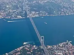 Aerial view of the bridge
