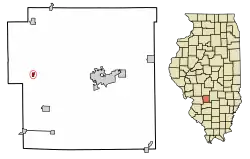 Location of Ripley in Bond County and Illinois