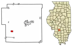 Location of Pocahontas in Bond County and Illinois