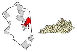 Location of Florence in Boone County, Kentucky.