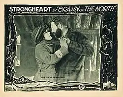 Lobby card "Alone with the man she feared": Irene Rich and Lee Shumway