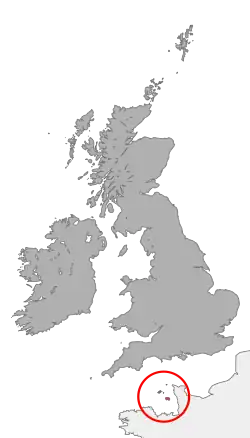 Map showing the Channel Islands