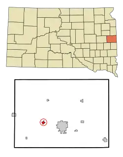 Location of Volga, South Dakota